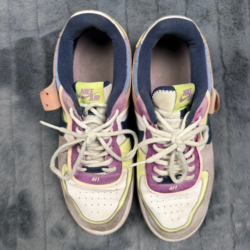 Nike Air Force 1 Shadow Women 11 Multi-Color Pastel Layered CU8591-001 Sneaker